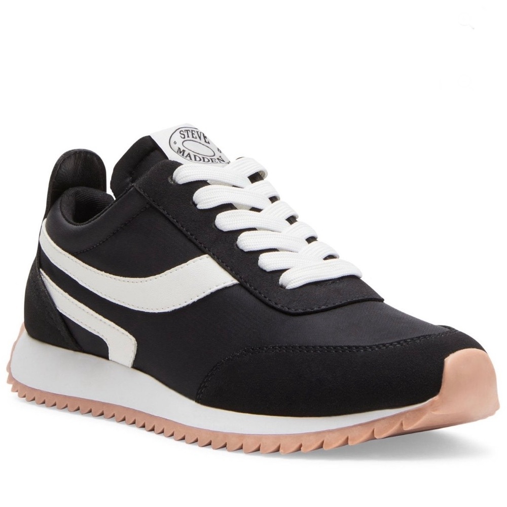 Steve Madden DENNEY Black and White Sneakers